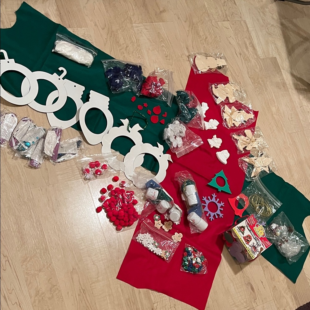Christmas Craft Supply Bundle — Unused! Variety Pack for Classrooms, Parties